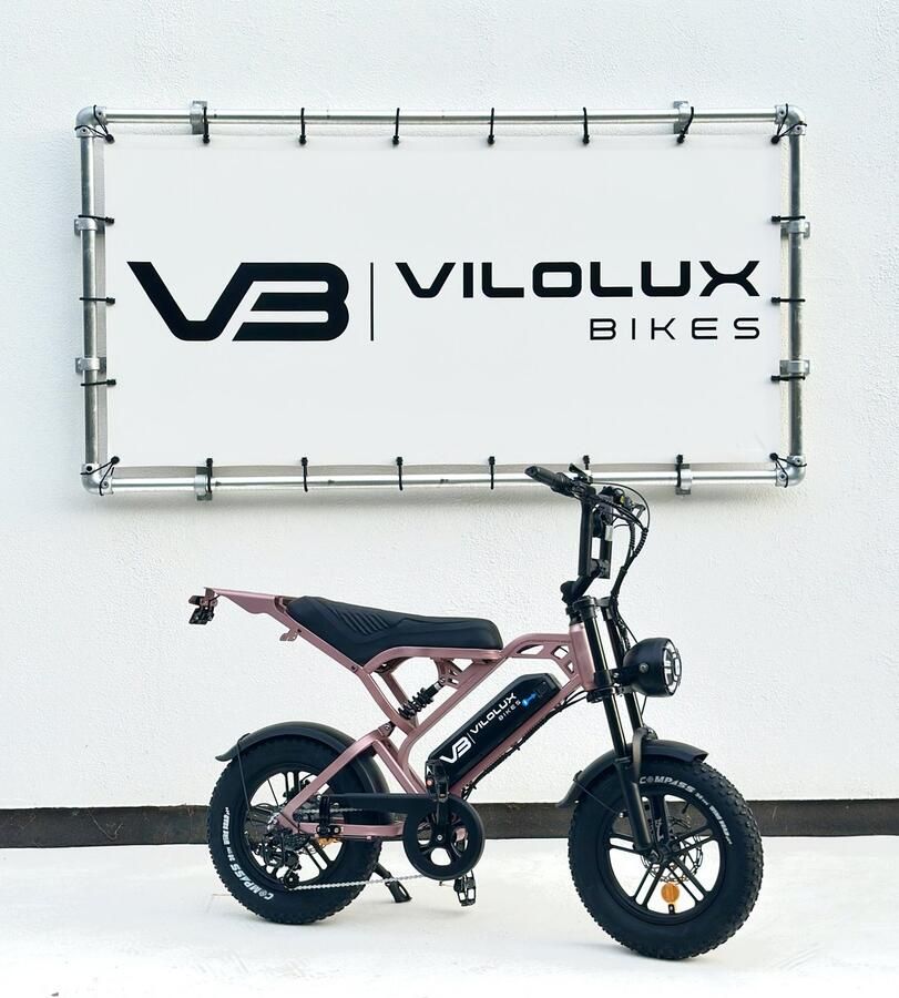 Vilolux 2 Stuks V20 PRO 3.0 Achterzit Rijklaar Alarm Hydraulische Rem 2024 Model Elektrische Fatbike Fatbikes E-Bike Cruise Functie 25 km u 250W 7 Versnellingen Telefoontas Voetsteunen 2 Jaar Garantie Legaal