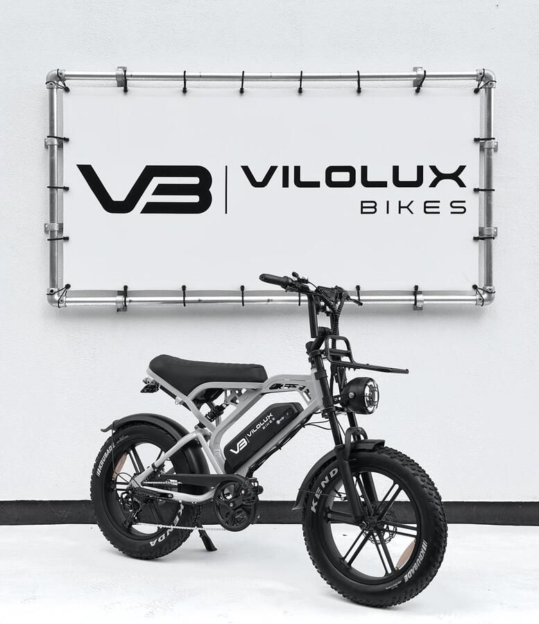Vilolux Fatbike electrisch Fatbike V20 PRO 2025 2026 Model Voorrek Legaal Rijklaar geleverd 2 Jaar garantie Telefoontasje Hydraulische rem Alarm Nardo Grey