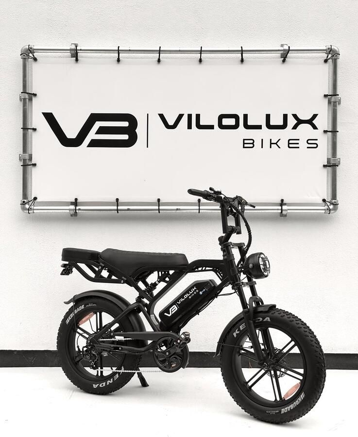 Vilolux Fatbike electrisch Fatbike V20 PRO 2025 Model Achterzit Legaal Rijklaar geleverd 2 Jaar garantie Telefoontasje Hydraulische rem Alarm Zwart