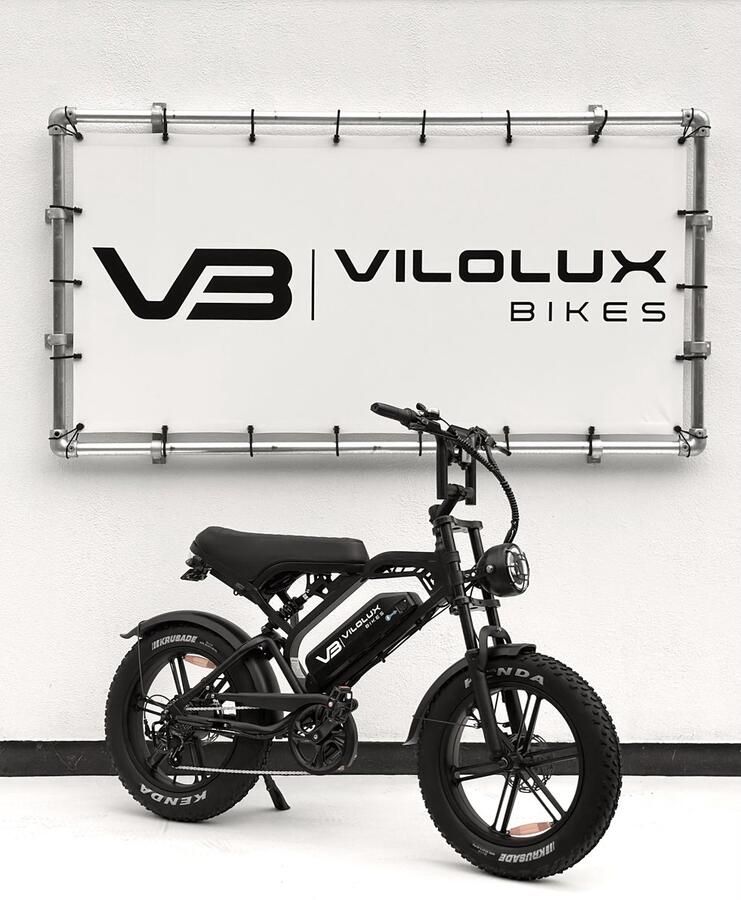 Vilolux Fatbike electrisch Fatbike V20 PRO 2025 Model Legaal Rijklaar geleverd 2 Jaar garantie Telefoontasje Hydraulische rem Alarm Zwart