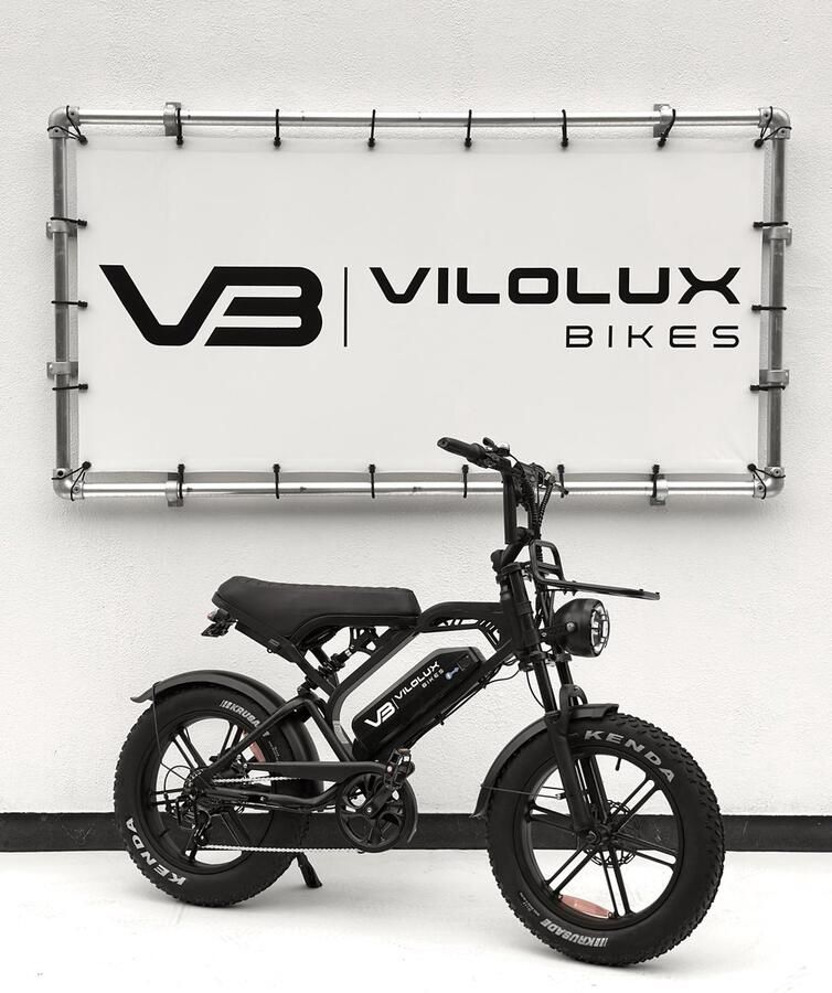 Vilolux Fatbike electrisch Fatbike V20 PRO 2025 Model Voorrek Legaal Rijklaar geleverd 2 Jaar garantie Telefoontasje Hydraulische rem Alarm Zwart