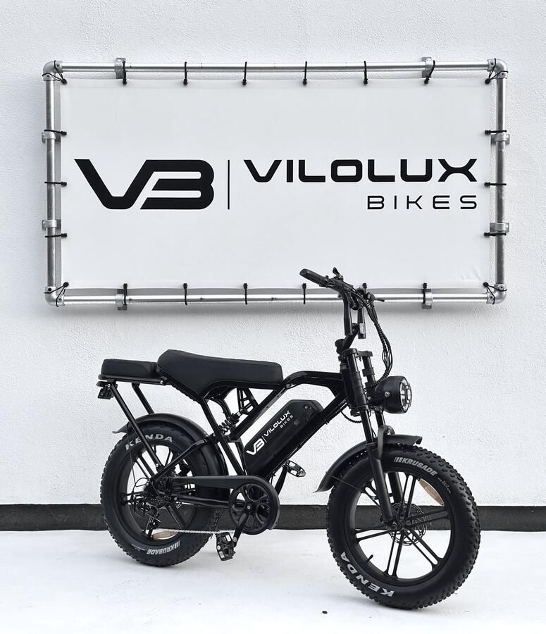 Vilolux Fatbike electrisch Fatbike X80 PRO V20 Design 2025 2026 Model Achterzit Legaal Rijklaar geleverd 2 Jaar garantie Telefoontasje Hydraulische rem Alarm NFC Key unlock GPS Zwart