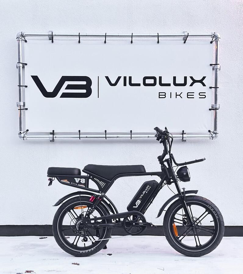 Vilolux H9 PRO 3.0 Rijklaar Voorrek Alarm Telefoontas Hydraulische Rem 2024 Model Elektrische Fatbike Fatbikes E-Bike Voetsteunen Bruin Grijs Frame Spaakwielen 25 km u 250W 2 Jaar Garantie Legaal