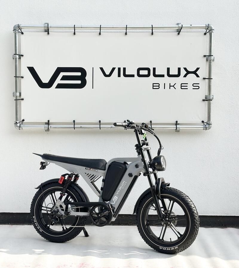Vilolux Fatbike Elektrisch V20 SPORT NARDO GREY 2026 model Legaal Rijklaar geleverd 2 Jaar garantie Hydraulische rem Dubbele vering