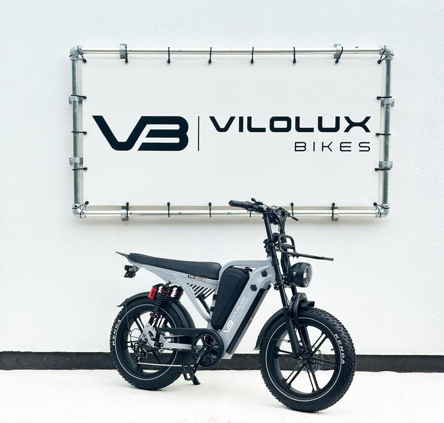 Vilolux Fatbike Elektrisch V20 SPORT NARDO GREY 2026 model Voorrek Legaal Rijklaar geleverd 2 Jaar garantie Hydraulische rem Dubbele vering