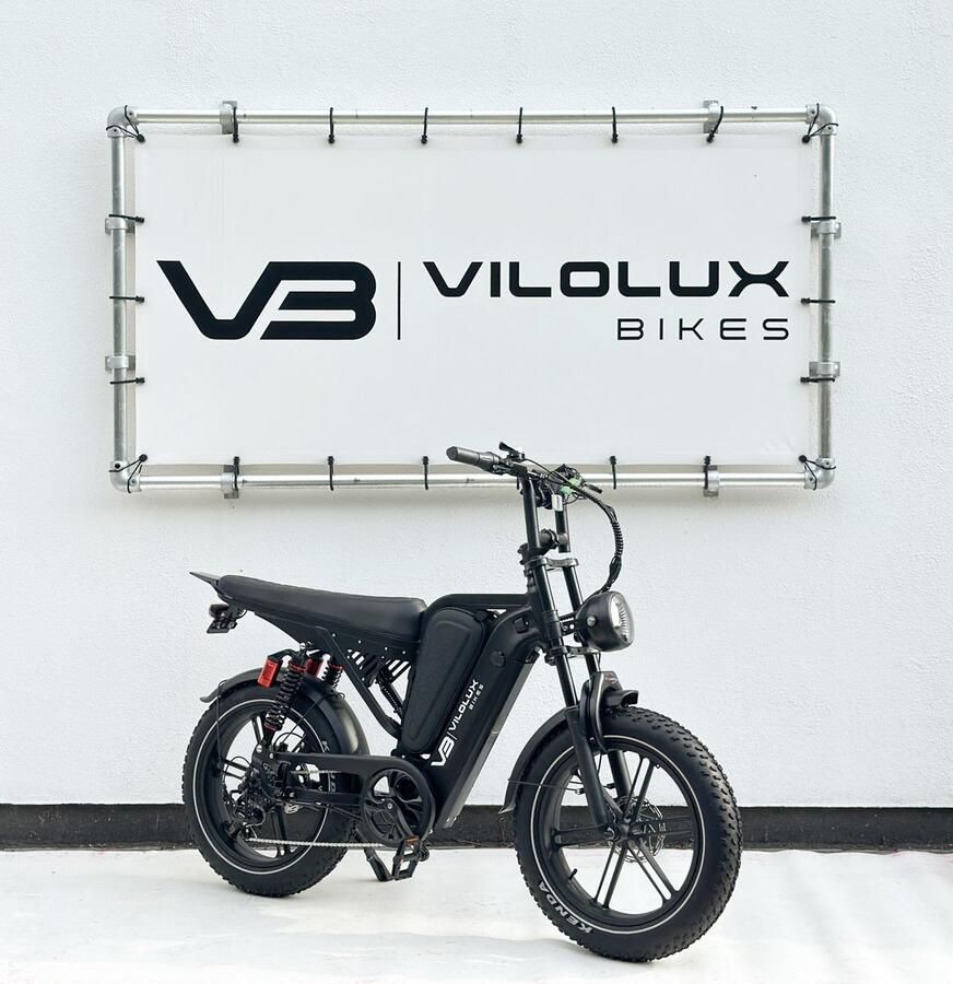 Vilolux Fatbike Elektrisch V20 SPORT ZWART 2026 model Legaal Rijklaar geleverd 2 Jaar garantie Hydraulische rem Dubbele vering