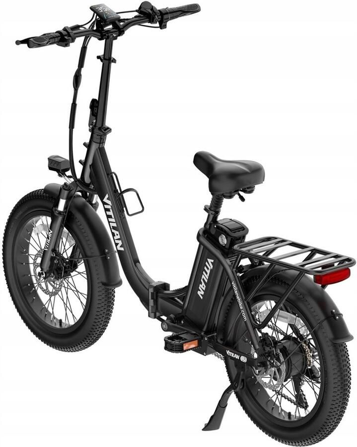 VITILAN U3 Opvouwbare Elektrische Fiets – 48V 13Ah Accu 120km Bereik 20 Vetbanden 7-Speed Shi o Dubbel Geveerd – Zwart