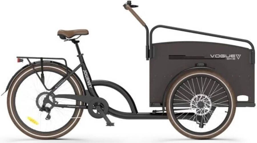 Vogue Elektrische bakfiets Journey mat zwart zwart 468 watt Mat zwart