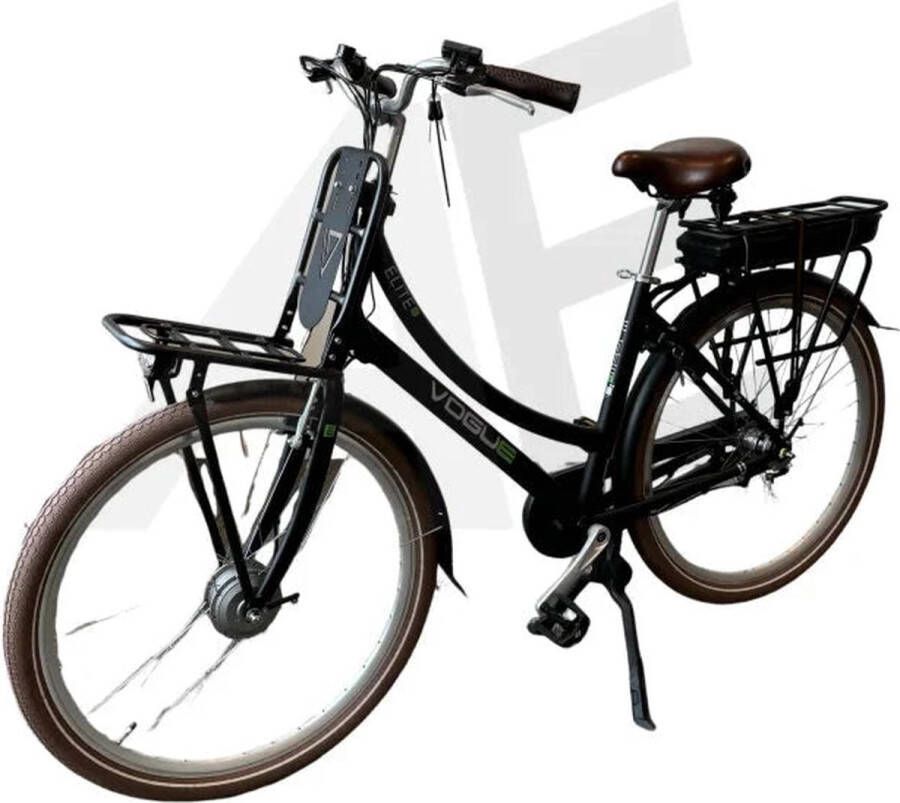 Vogue Elite Elektrische Fiets 3 versnellingen 13Ah 50cm E-bike Mat zwart met bruine accenten
