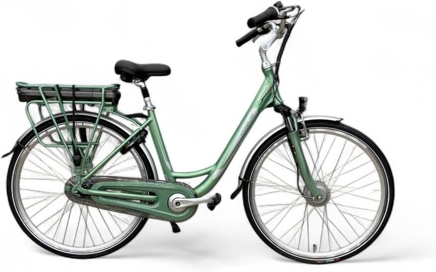 Vogue Basic N7 Elektrische Fiets Groen 47cm – Elektrische Damesfiets met 468Wh Accu Shimano Nexus 7 Voorwielmotor & LED Verlichting – Actieradius tot 120 km
