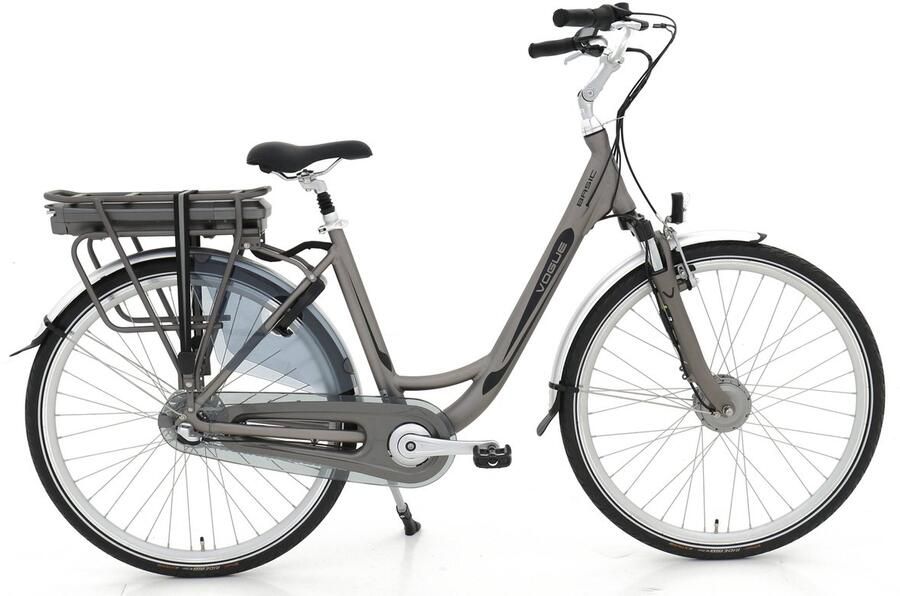 Vogue Basic N7 Elektrische Fiets Mat Grijs 49cm – Elektrische Damesfiets met 468Wh Accu