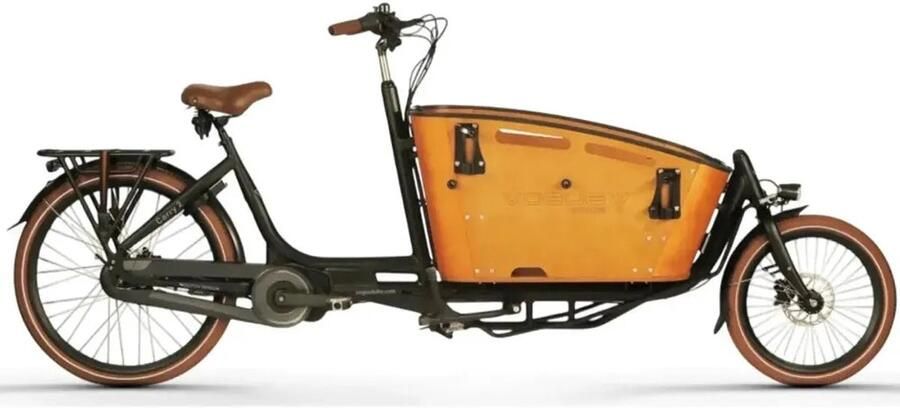 Vogue Carry 2 Elektrische Bakfiets 20 inch 250W motor Actieradius tot 70 km 8 versnellingen Hydraulische schijfrem Zwart Bruin