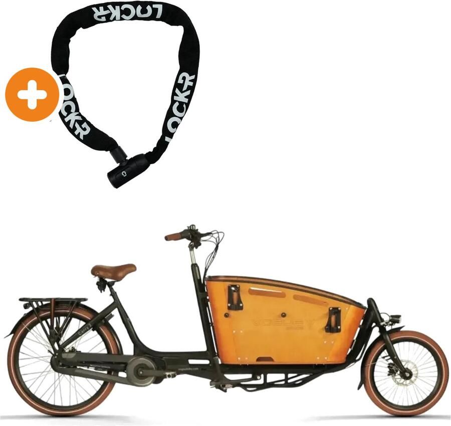 Vogue Carry 2 Elektrische Bakfiets 20 inch 250W motor Actieradius tot 70 km 8 versnellingen Hydraulische schijfrem Zwart Bruin