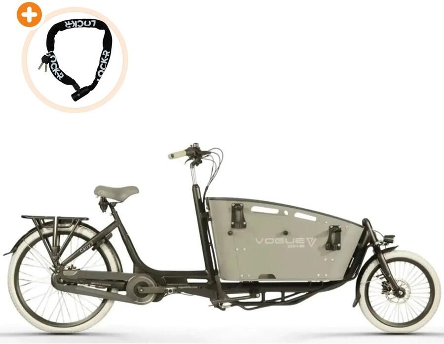 Vogue Carry 2 Elektrische Bakfiets 20 inch 250W motor Actieradius tot 70 km 8 versnellingen Hydraulische schijfrem Grijs