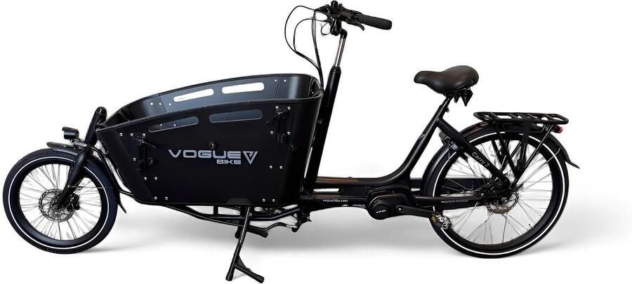 Anroc Vogue Carry 2 – Mat Zwart – Elektrische Bakfiets – 80Nm middenmotor – 15Ah accu – 8 versnellingen – Hydraulische schijfrem