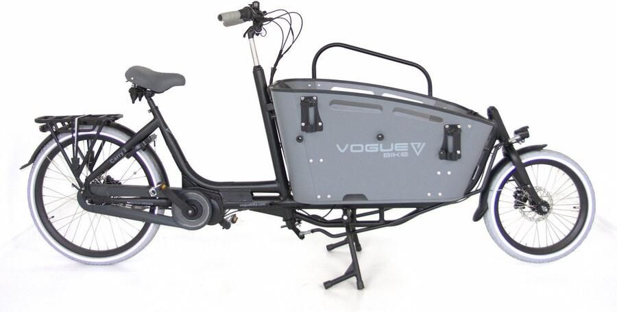 Vogue Carry 2 – Mat Grijs – Elektrische Bakfiets – 80Nm middenmotor – 15Ah accu – 8 versnellingen – Hydraulische schijfrem