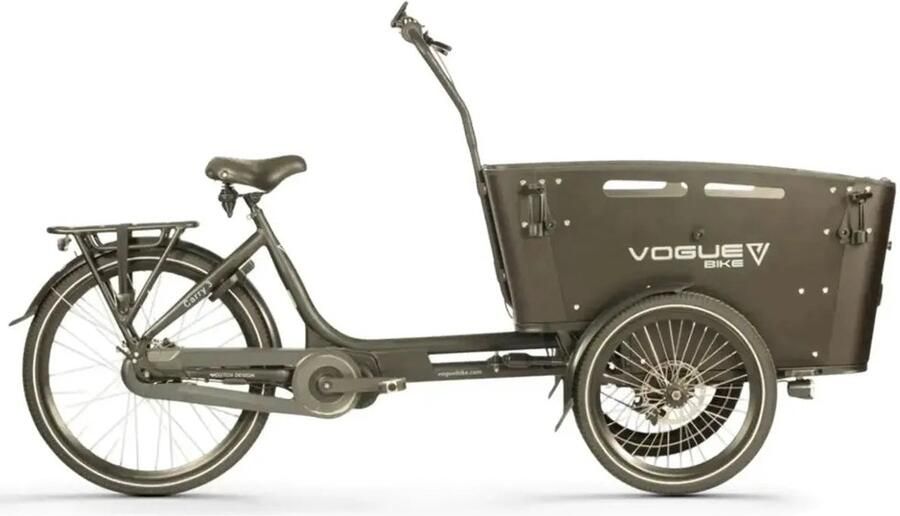 Vogue Carry 3 Bafang Max Elektrische Bakfiets 20 inch 250W motor Actieradius tot 80 km 8 versnellingen Hydraulische schijfrem Zwart