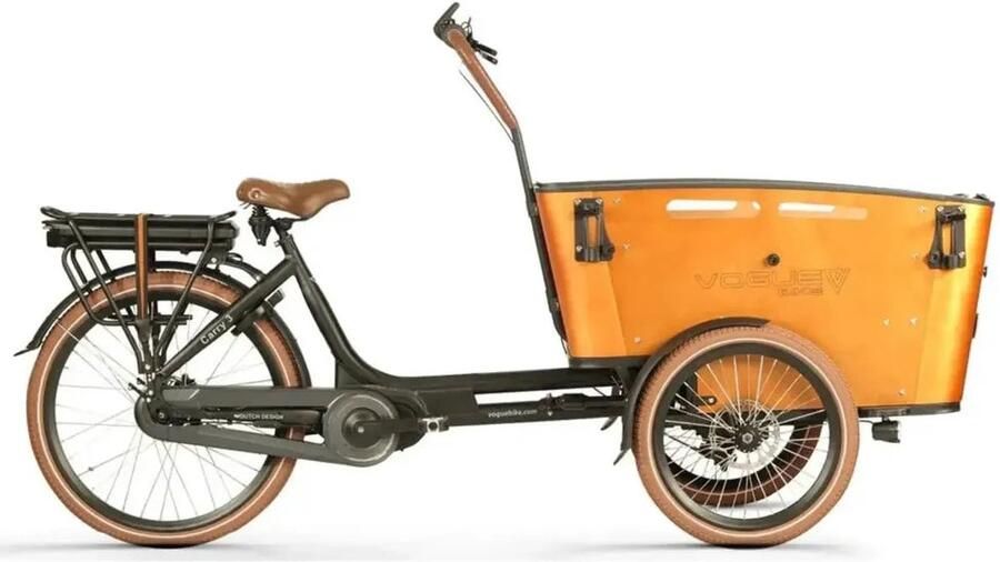 Vogue Carry 3 Bafang Max Elektrische Bakfiets 20 inch 250W motor Actieradius tot 80 km 8 versnellingen Hydraulische schijfrem Bruin