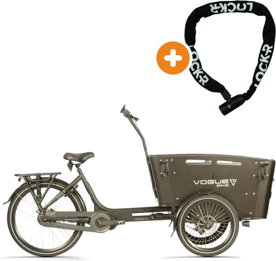 Vogue Carry 3 Bafang Max Elektrische Bakfiets 20 inch 250W motor Actieradius tot 80 km 8 versnellingen Hydraulische schijfrem Zwart