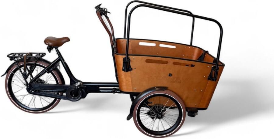 Vogue Carry 3 – Elektrische Bakfiets – Mat Zwart Bruin Zwart – Bafang 80 Nm – Nexus 7 versnellingen – Actieradius 50-70 km