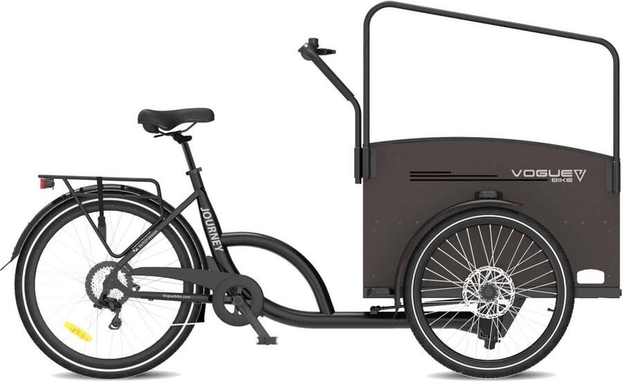 Vogue Journey S Elektrische bakfiets Krachtsensor Veiligheidsfeatures Mat Zwart Rij klaar