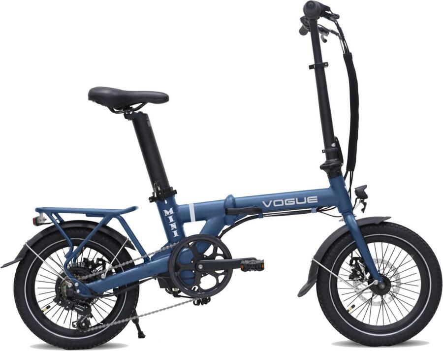 Vogue Mini Elektrische Vouwfiets Donkerblauw 120 kg Draagvermogen 36V 281Wh Accu Hydraulische Rem 6 Versnellingen Achterwielmotor