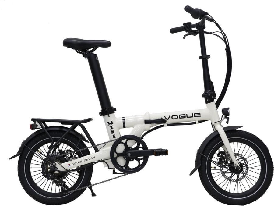 Vogue Mini Elektrische Vouwfiets Grijs 120 kg Draagvermogen 36V 281Wh Accu Hydraulische Rem 6 Versnellingen Achterwielmotor