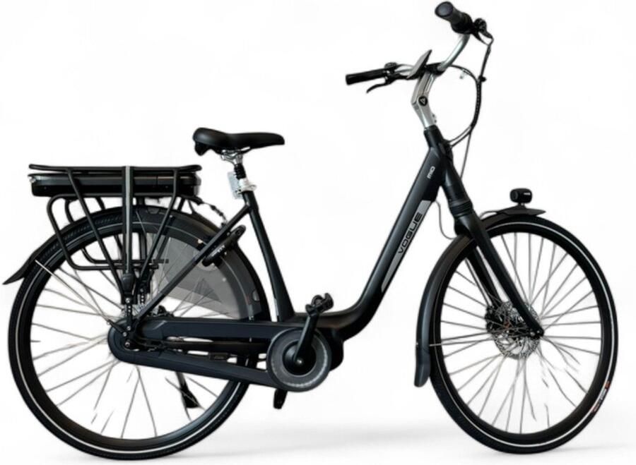 Vogue Mio 8SP Elektrische Fiets E-bike met Hydraulische Rem 13Ah 36V 468Wh 47cm Mat Zwart