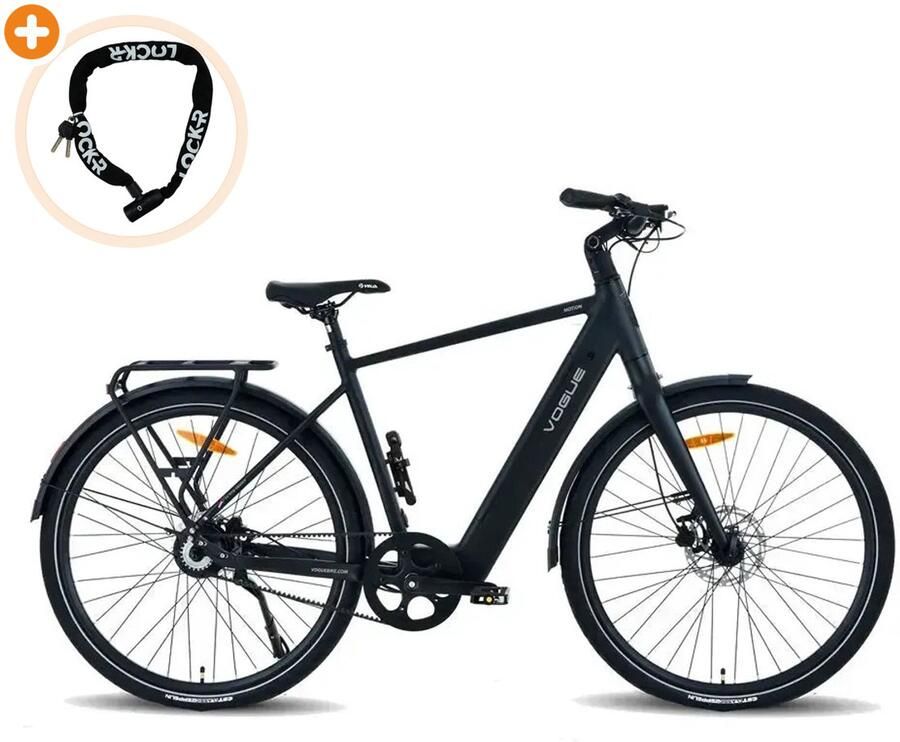 Vogue Motion Elektrische Fiets 28 inch 250W motor Actieradius tot 90 km Automatische 2 versnellingen 360Wh accu Matt Black