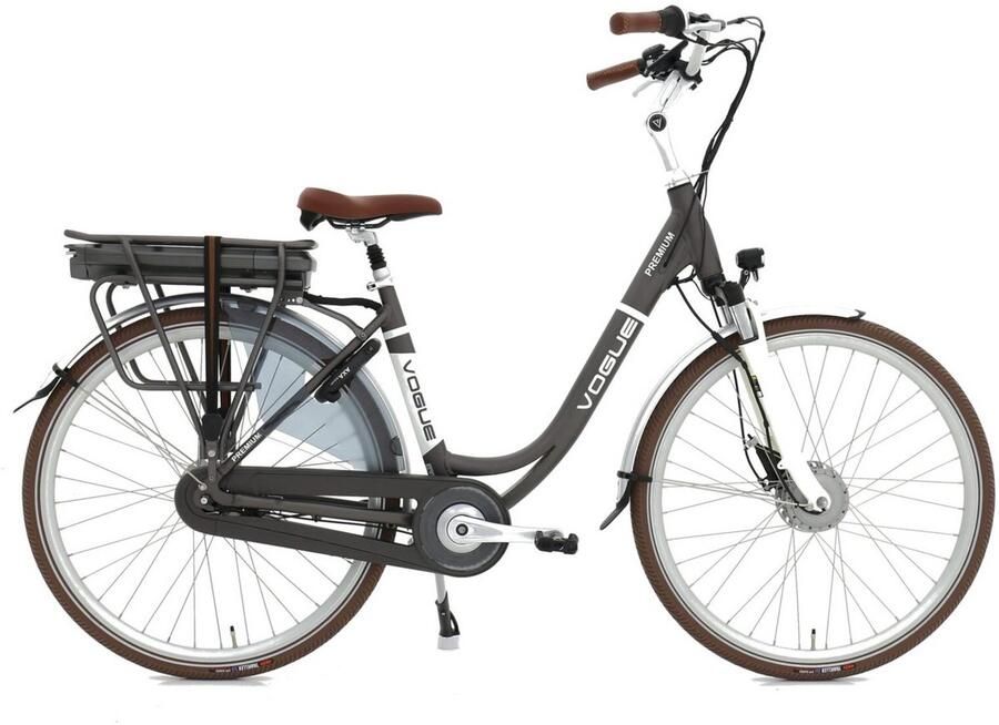 Vogue Premium Elektrische Fiets 7SP 53cm Lage Instap Mat Bruin