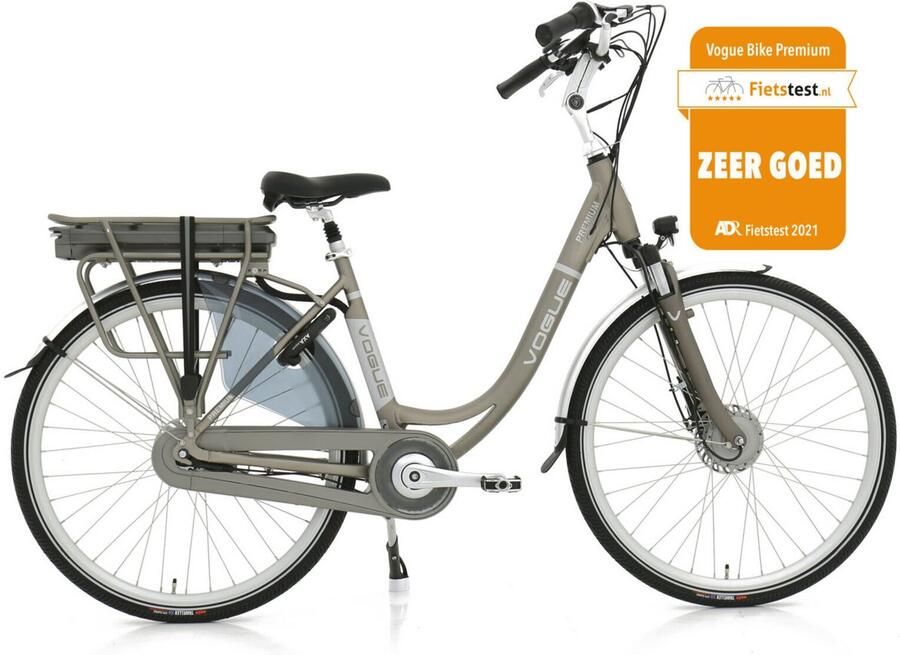 Vogue Premium Elektrische Fiets 7SP 48cm Lage Instap Mat Grijs