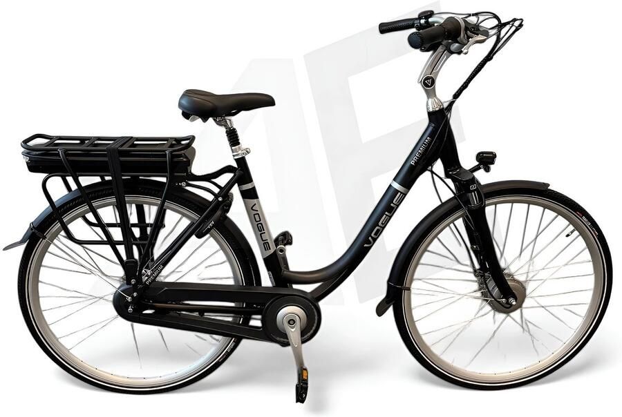Vogue Premium Elektrische Fiets 7SP 53cm Lage Instap Mat Zwart