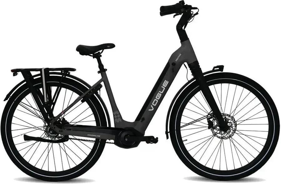 Vogue Prestige Belt-Drive Elektrische Fiets 28 inch 250W motor Actieradius tot 100 km 7 versnellingen 522Wh accu Voorvering Matt Black