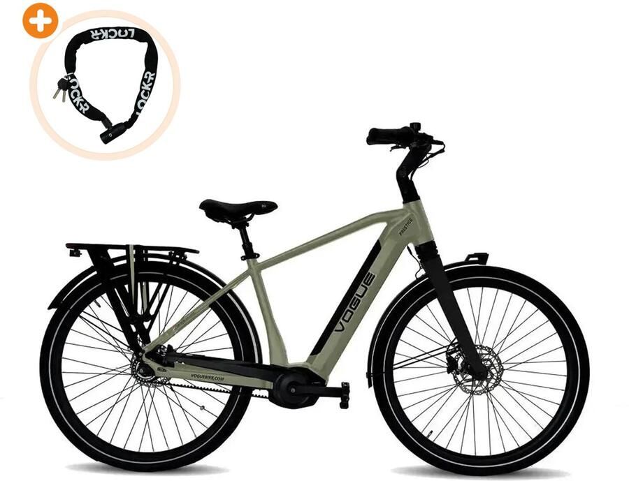Vogue Prestige Belt-Drive Elektrische Fiets 28 inch 250W motor Actieradius tot 100 km 7 versnellingen 522Wh accu Ce t Grey