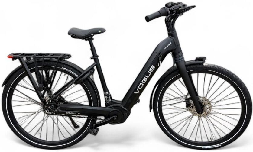 Vogue Prestige – Elektrische Unisex Elektrische Fiets 28 inch – 48 cm – MOTINOVA Middenmotor 80Nm – V-Snaar Aandrijving – 14 5Ah Accu – Mat Zwart