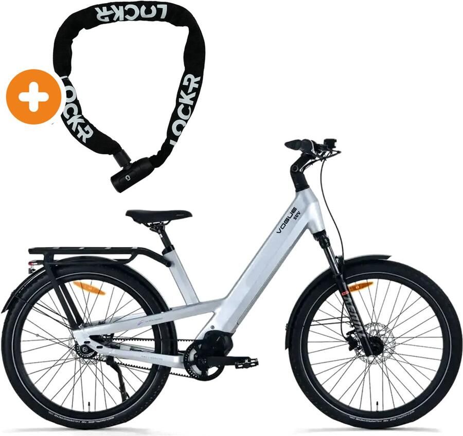Vogue SUV Elektrische Fiets 28 inch 250W motor Actieradius tot 90 km 8 versnellingen Hydraulische schijfrem Matt Titanium Grey