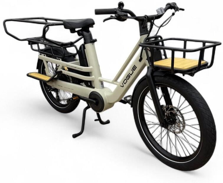 Vogue Wonder Longtail – Elektrische Longtail Bakfiets – Grijs 24 inch – 180 kg Draagvermogen – Dubbele 48V Accu – Shi o 7 Versnellingen – Hydraulische Rem