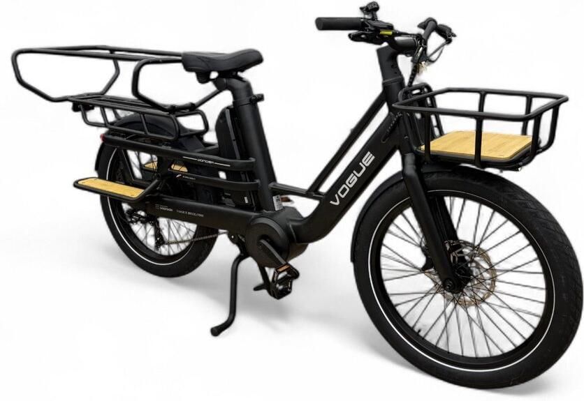 Vogue Wonder Longtail – Elektrische Longtail Bakfiets – Zwart 24 inch – 180 kg Draagvermogen – Dubbele 48V Accu – Shi o 7 Versnellingen – Hydraulische Rem
