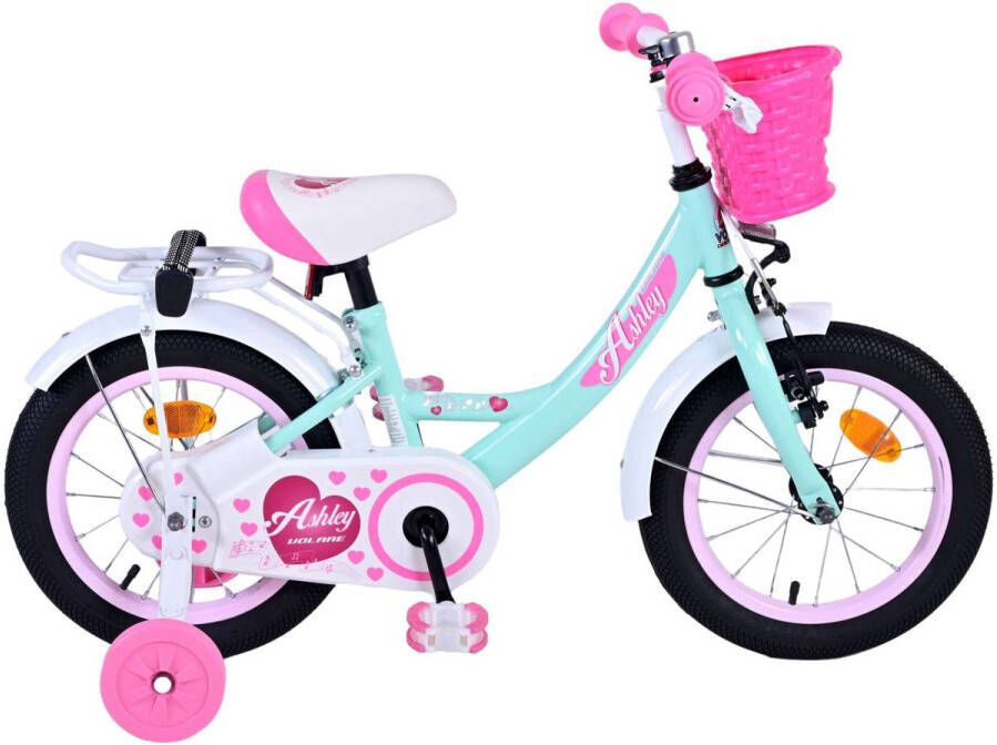Volare Ashley 14 Inch 22 5 cm Meisjes Terugtraprem Mintgroen Wit