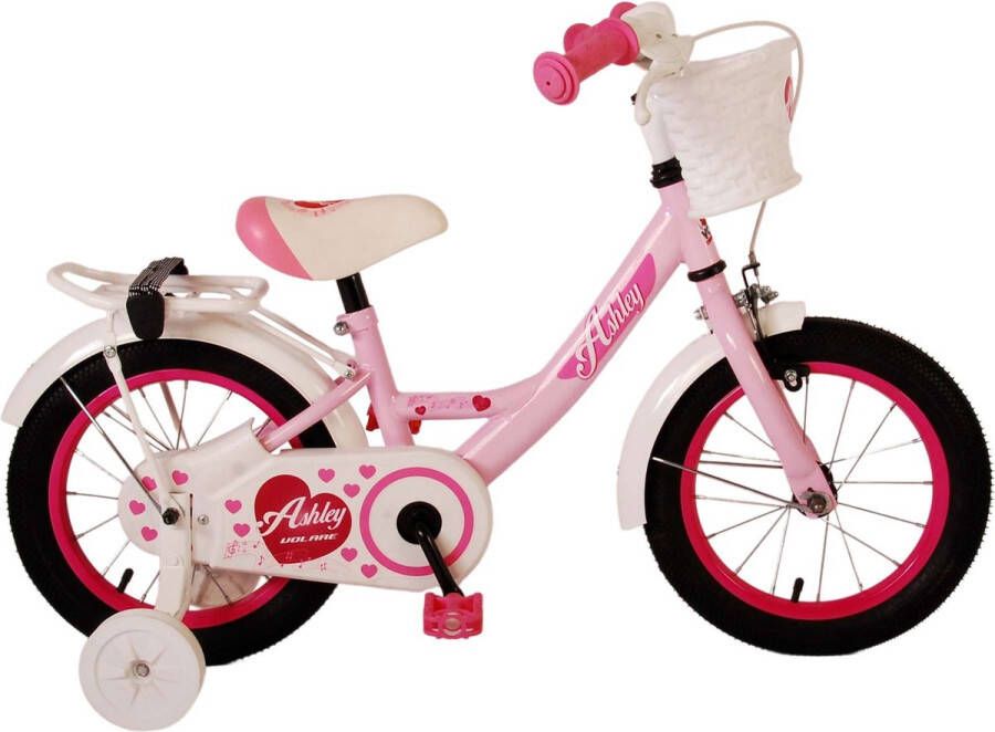 Volare Ashley 14 Inch 22 5 cm Meisjes Terugtraprem Lichtroze Wit