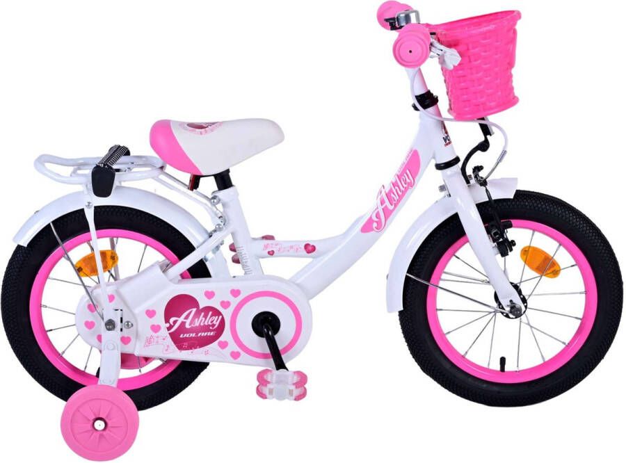 Volare Ashley 14 Inch 22 5 cm Meisjes Terugtraprem Wit Roze