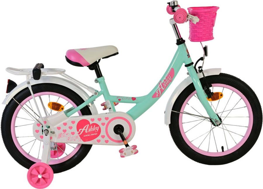 Volare Ashley 16 Inch 23 cm Meisjes Terugtraprem Mintgroen Wit