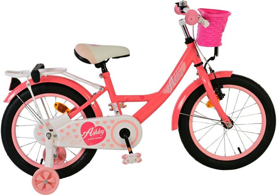 volare Ashley Kinderfiets Meisjes 16 inch Roze Rood