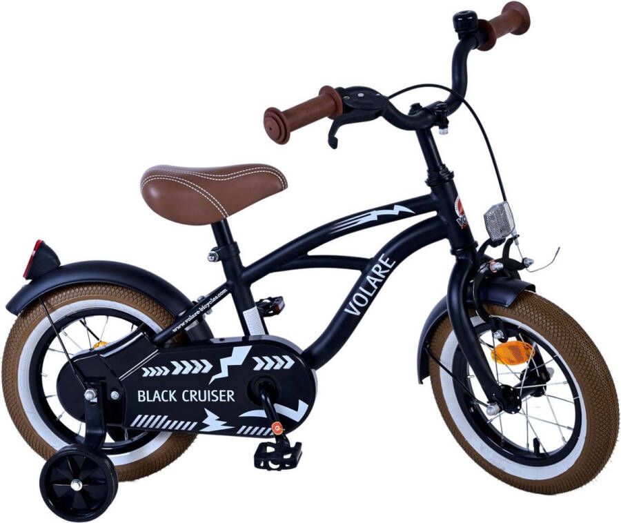 Volare Black Cruiser 12 Inch 21 5 Cm Jongens Terugtraprem Zwart