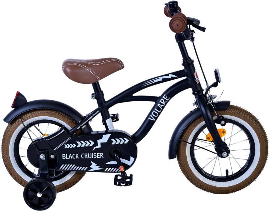 Volare Black Cruiser 12 Inch 21 5 Cm Jongens Terugtraprem Zwart