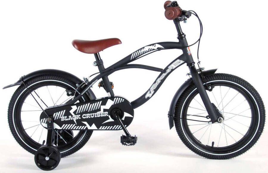 Volare Black Cruiser Kinderfiets Jongens 16 inch Zwart Twee handremmen