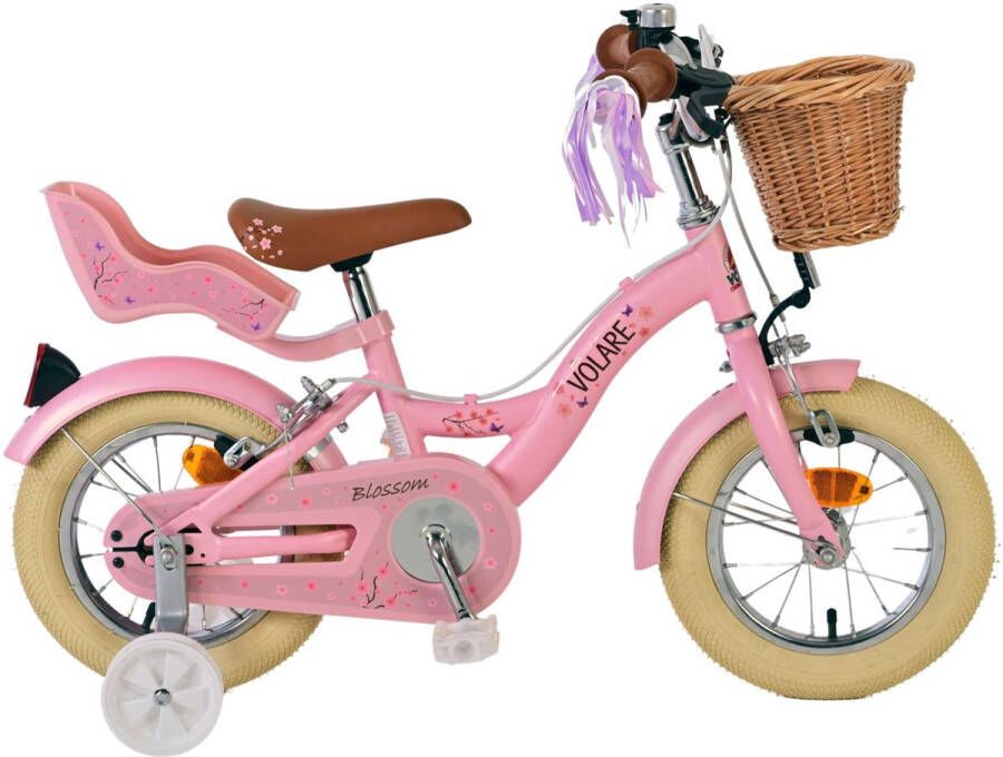 volare Blossom Kinderfiets Meisjes 12 inch Roze Twee handremmen
