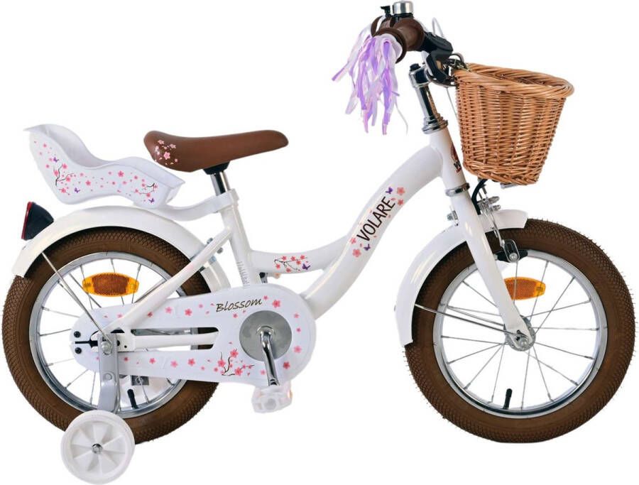 Volare Blossom Kinderfiets Meisjes 14 inch Wit