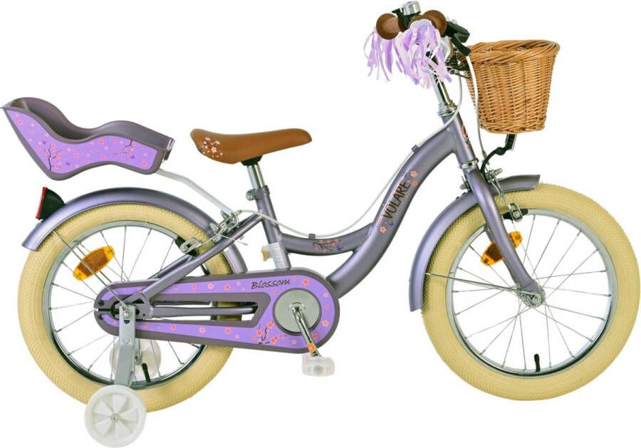 Volare Blossom Kinderfiets Meisjes 16 inch Paars Twee Handremmen