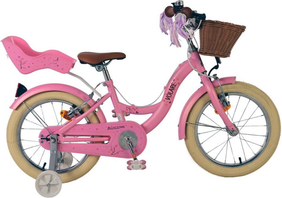 Volare Blossom Kinderfiets Meisjes 16 inch Roze Twee Handremmen